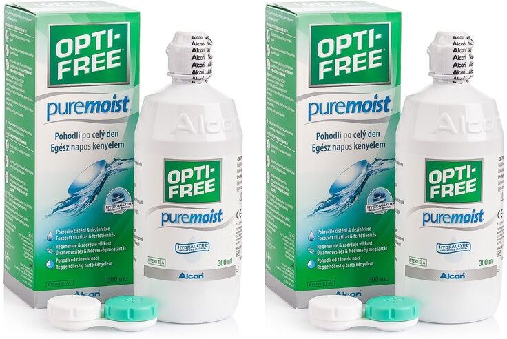 OPTI-FREE solutions OPTI-FREE PureMoist 2 x 300 ml with cases