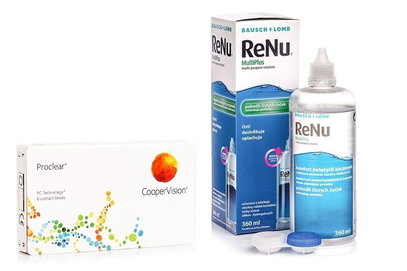 Proclear contact lenses Proclear Compatibles Sphere CooperVision (6 lenses) + ReNu MultiPlus 360 ml with case
