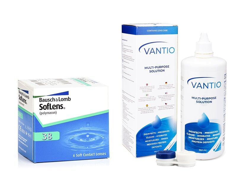 Soflens contact lenses SofLens 38 (6 lenses) + Vantio Multi-Purpose 360 ml with case