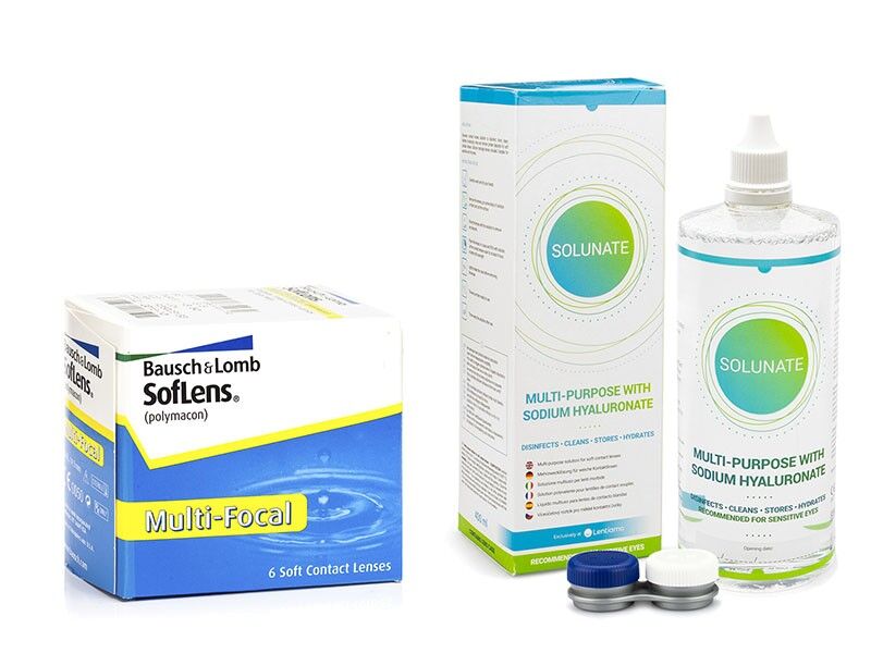 Soflens contact lenses SofLens Multi-Focal (6 lenses) + Solunate Multi-Purpose 400 ml with case