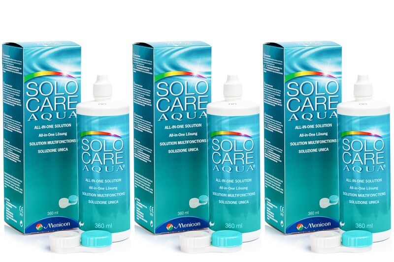 Solocare solutions SOLOCARE AQUA 3 x 360 ml with cases