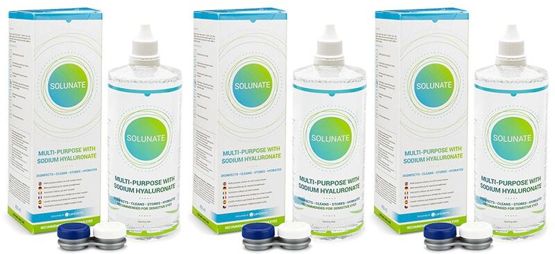 Solunate contact lens solution Solunate Multi-Purpose 3 x 400 ml with cases