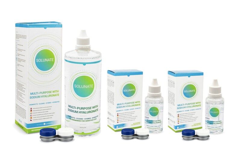 Solunate contact lens solution Solunate Multi-Purpose 400 ml + 2 x 50 ml with cases