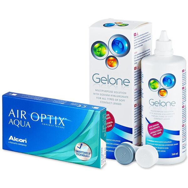 + soluzioni gelone 360 ml air optix aqua (6 lenti)