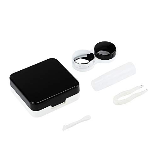 Uxsiya Mini contactlenzenkoker draagbare contactlenzenhouder voor contactlenzen en reizen (zwart)