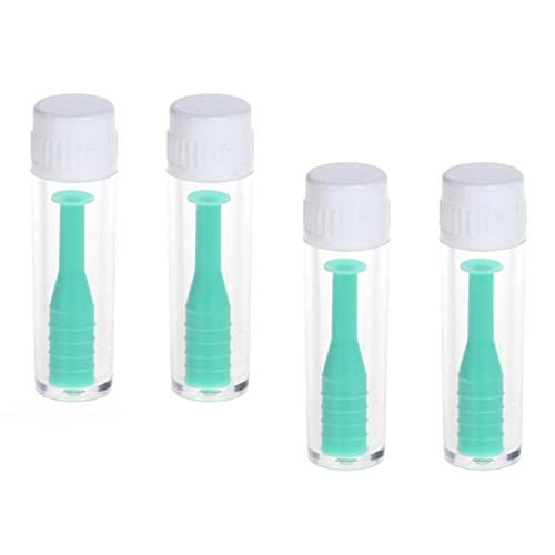 TAIHE Contactlenzen, hulpmiddel, contactlenzen, zuiger, zachte lenzen, siliconen contactlenzen hulp bij het inbrengen, 4 stuks contactlenzenverwijderaar met fles voor zachte harde lenzen, groen, groen, Groen