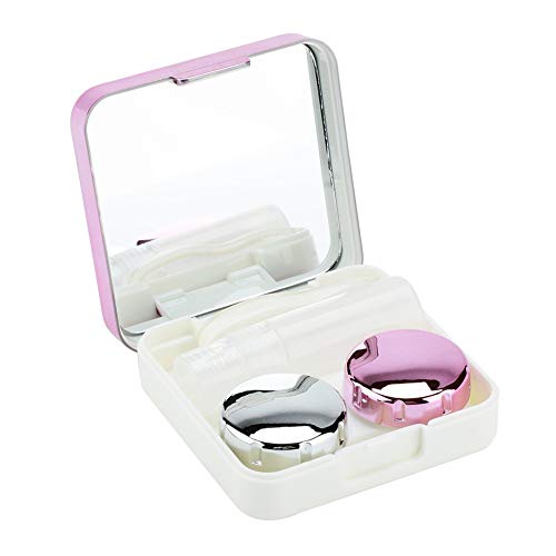 Uxsiya Mini contactlenzenkoker draagbare contactlenzenhouder voor contactlenzen en reizen (rozerood)