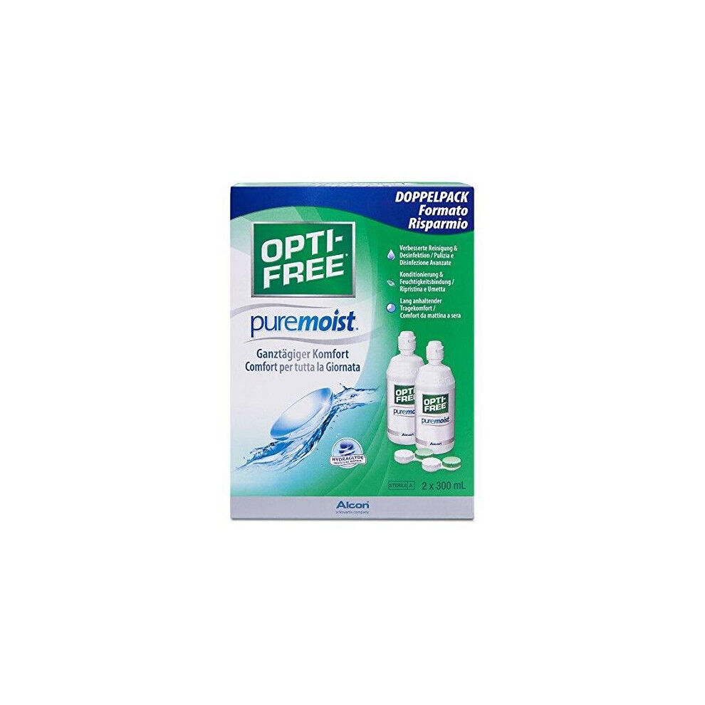 OPTI-FREE PureMoist Contact Lens Solution, 300ml, Economy Pack - Pack of 2