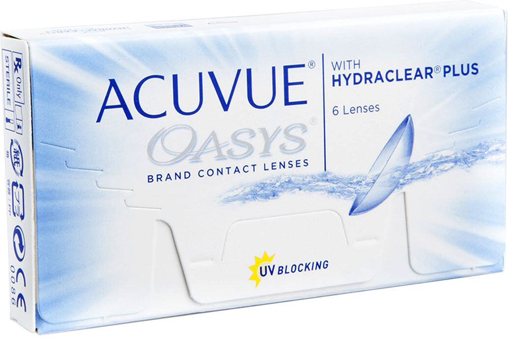 Acuvue Oasys with Hydraclear Plus (6 Contact Lenses), Johnson & Johnson, Extended Wear Silicone Hydrogel, Senofilcon A