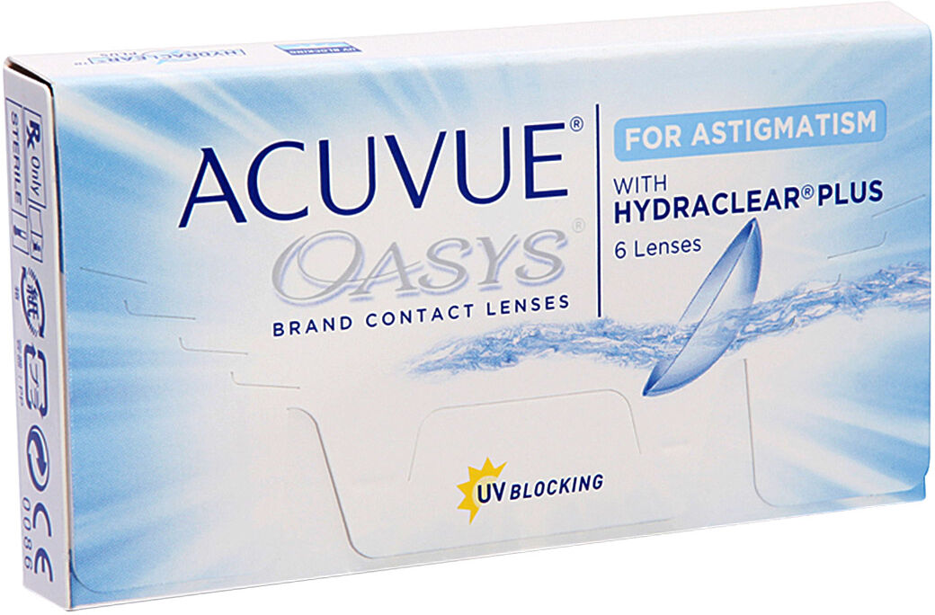 Acuvue Oasys for Astigmatism (6 Contact Lenses), Johnson & Johnson, Two Weekly Toric Lenses, Senofilcon A