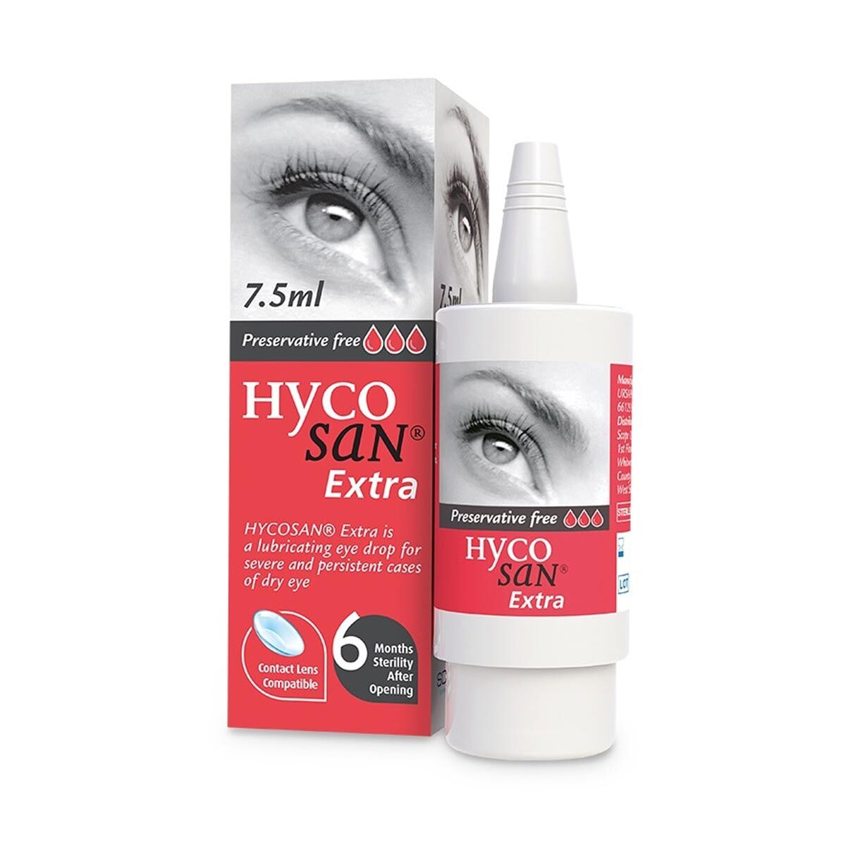 Scope Hycosan Extra Eye Drops (7.5ml), Dry Eye Relief, Preservative Free