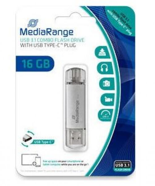 MediaRange MR935 - USB-C 3.0/USB-A 3.0 Stick - 16GB