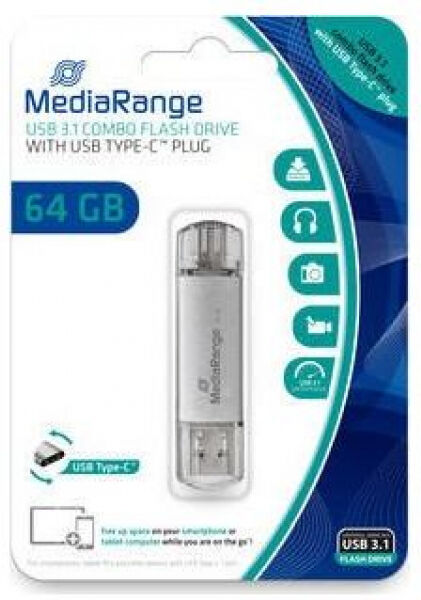 MediaRange MR937 - USB-C 3.0/USB-A 3.0 Stick - 64GB