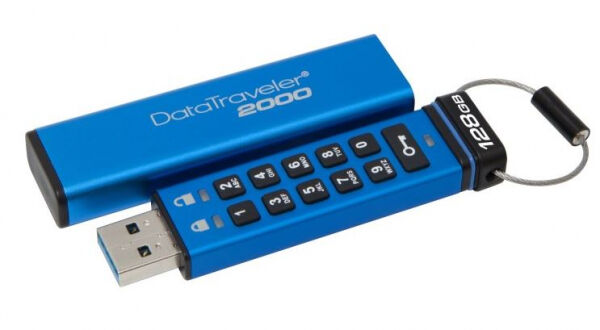 Kingston DataTraveler 2000 Keypad - USB3-Stick / AES256 - 128GB