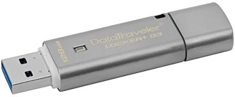 DTLPG3/128GB Kingston DataTraveler Locker+ G3 DTLPG3/128 GB USB 3.0 Persondataskydd med automatisk molnsäkerhetskopiering