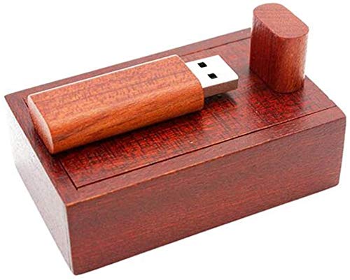 1 pack trä USB-minne minne USB 2.0/3.0 minnessticka med trälåda (2,5/64 GB, rött trä)