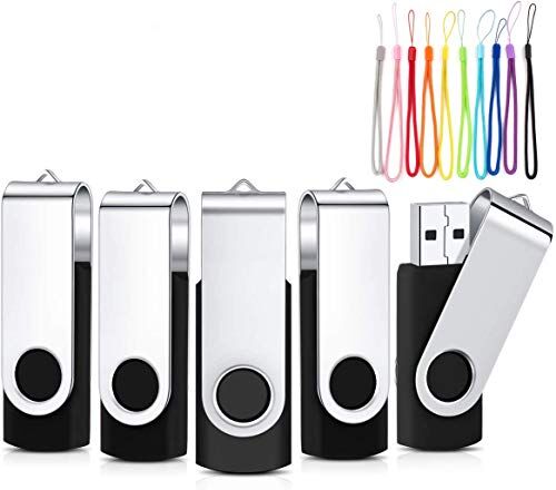 5 st metall USB 2.0/3.0 USB-minne lagring USB-minne USB-minne gåva (3.0/128 GB, svart)