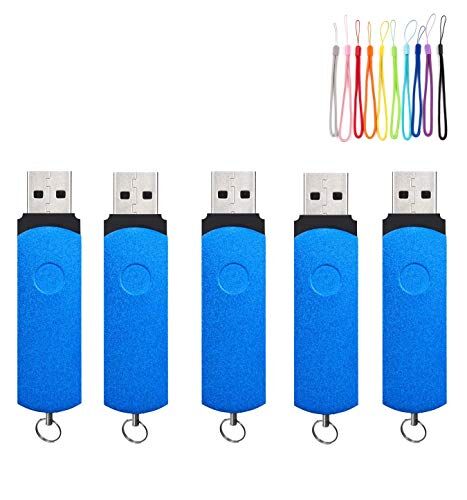 5 st metall USB 2.0/3.0 USB-minne lagring USB-minne U-disk gåva (2.0/2GB, blå)
