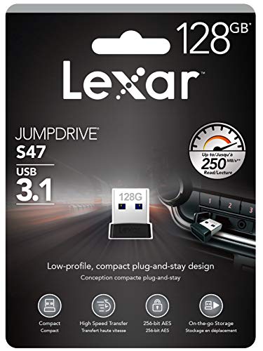LJDS47-128ABBK USB-minne (3,1), 128 GB, Jump Drive S47, extra platt, plug & Play, Lexar