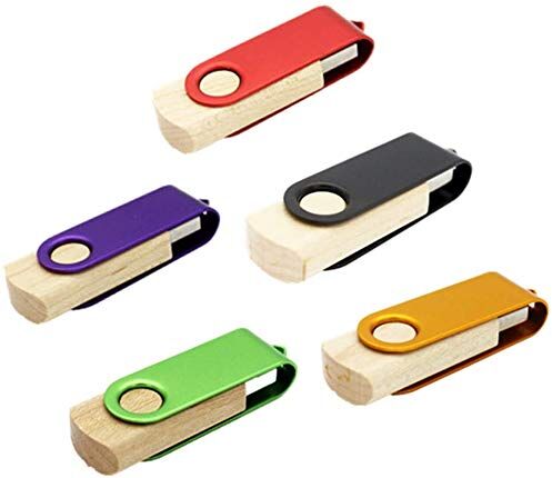 5-pack trä USB-minne minne USB 2.0/3.0 minnessticka med trä (2,0/1 GB)