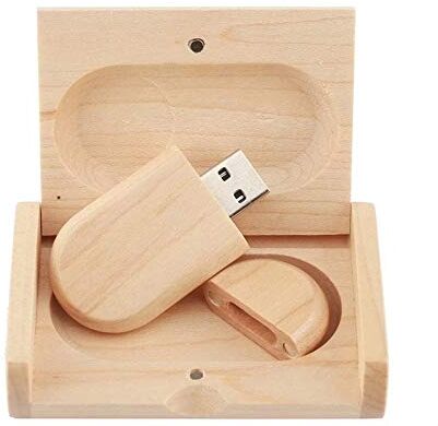 Trä USB-minne minne minne tummen skiva penna enhet datalagring med trälåda (2.0 32 GB, lönnträ)