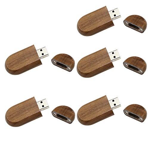 5-pack trä USB-minne minne USB 2.0/3.0 minnessticka med trä (3,5/32 GB)