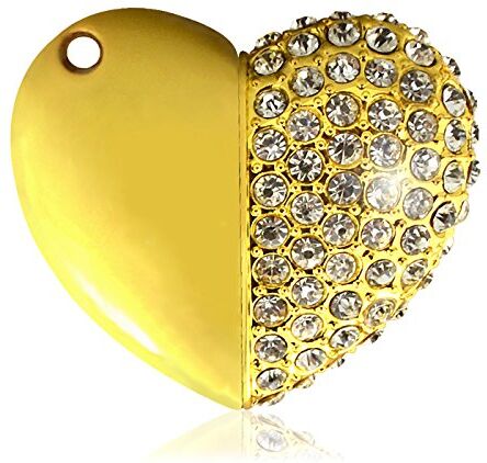 27300040032 818-Shop No2730004 USB-minne hjärta diamant smycke 3D guld 32GB Guld