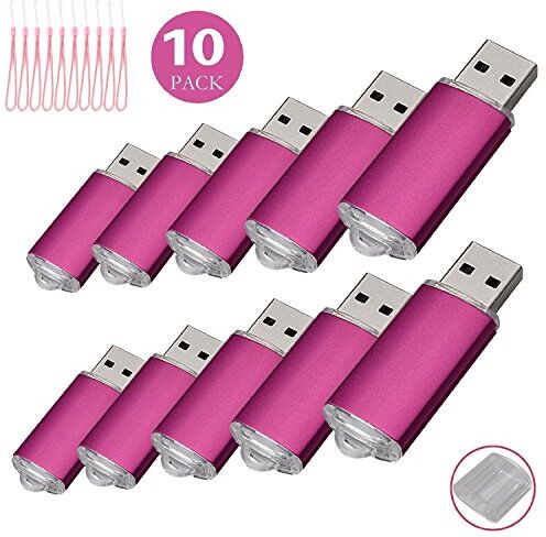 002110 10 st USB flashminne USB 2.0 minne minne minne minne minne minne minne minne minne minne enhet (128 MB, rosa)