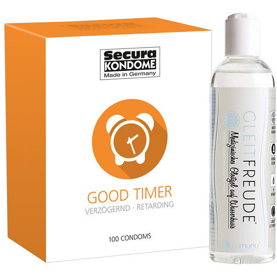 Secura Kondome "Good Timer" (100 Stück) + Gleitgel (250ml)