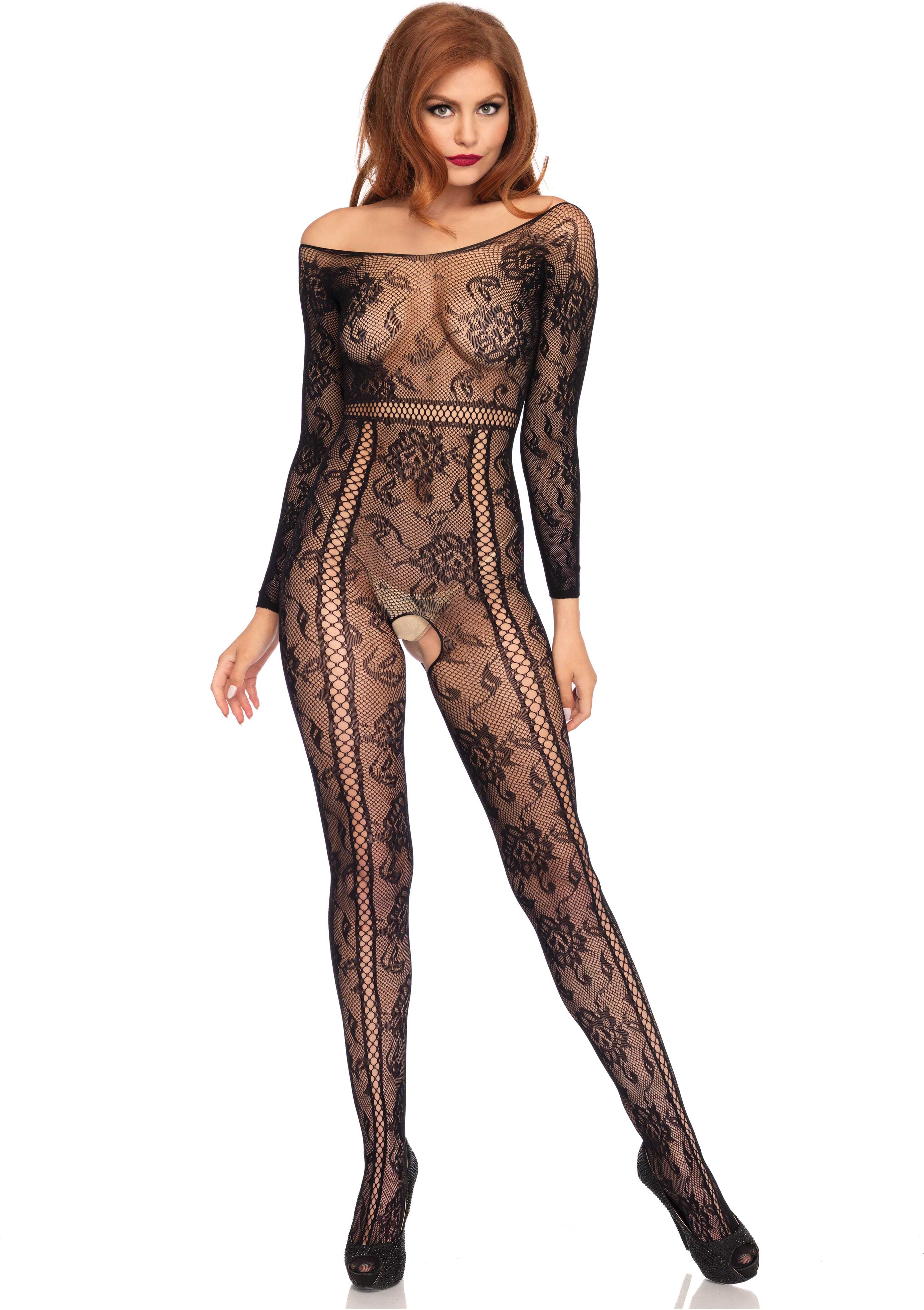 Leg Avenue Catsuit mit Spitze