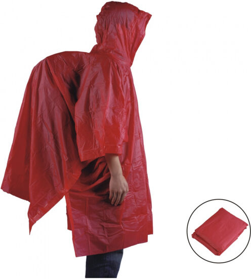 AceCamp regenponcho mit Kapuze unisex Vinyl rot