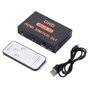 Shoppo Marte HDMI Switch 3 into 1 out 4Kx2K HD Video Switch, with Remote Control
