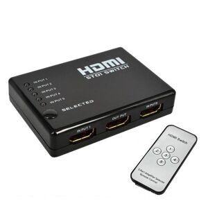 Shoppo Marte 5 Ports 1080P HDMI Switch with Remote Controller, Support HDTV(Black)