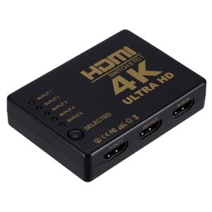 Shoppo Marte ZMT-968885 HDMI Switch 5 into 1 out 4K*2K HD Video Switch with Remote Control