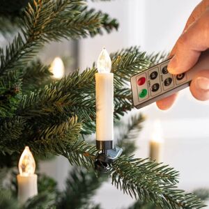 julgransbelysning Trådløs LED Juletræslys med klemmer & fjernbetjening - 10 stk