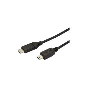 StarTech.com USB C to Mini USB Cable - 6 ft / 2m - M/M - USB 2.0 - Mini USB Cord - USB C to Mini B Cable - USB Type C to Mini USB (USB2CMB2M) - USB-kabel - 24 pin USB-C (han) til mini-USB type B (han) - Thunderbolt 3 / USB 2.0 - 2 m - sort