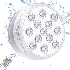 unbranded 2 stk nedsænkelige LED-lys med, RF-fjernbetjening, 13 LED-undervandspoollys IP68 Vandtæt, batteridrevet damlampe til badekar