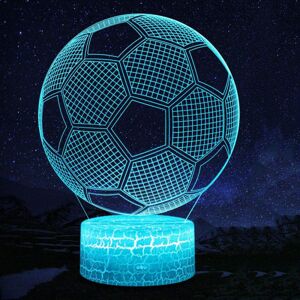3D fodboldlampe LED natlys med fjernbetjening 7 farver