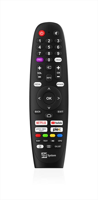 TELESYSTEM Telecomando Orig.in Blist.per Smart Tv Vidaa Ergon-black