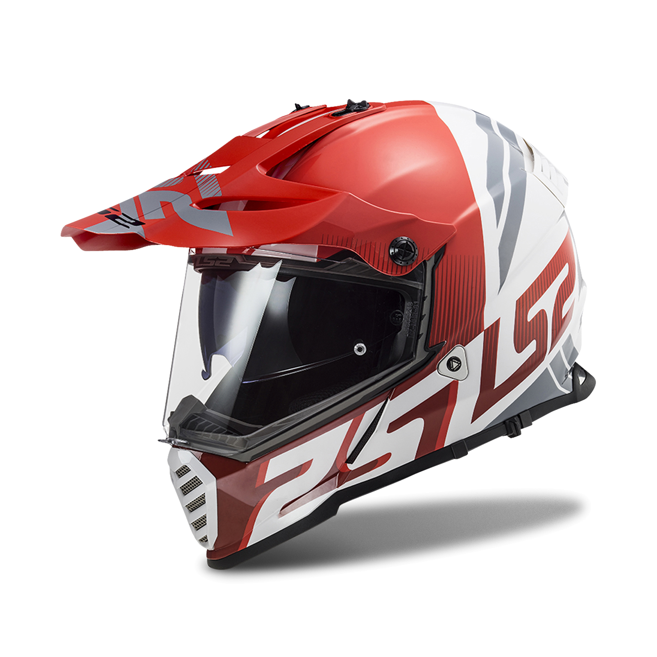 LS2 Casco Cross  MX436 Pioneer Evo Rosso-Bianco