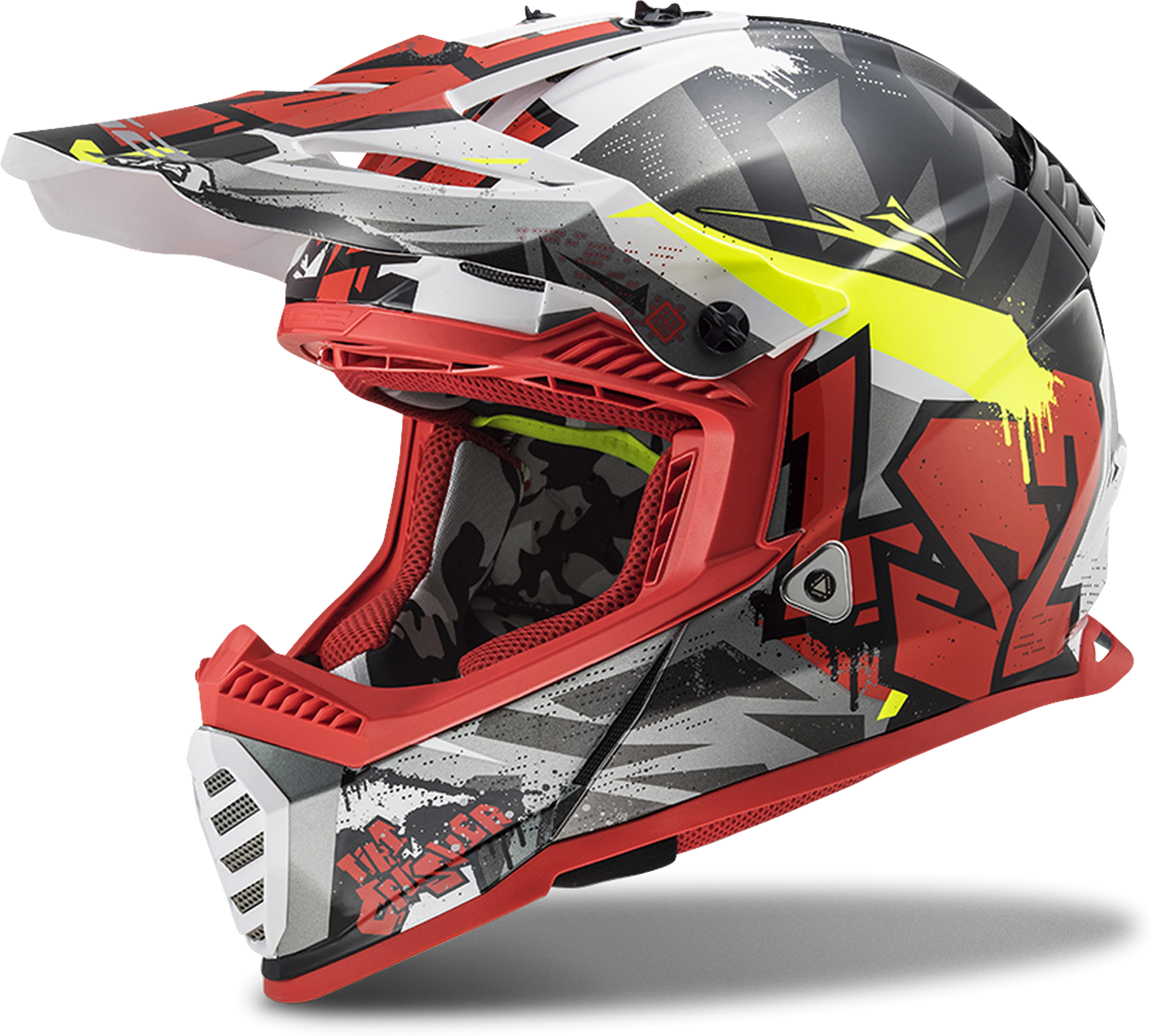 LS2 Casco Cross  MX437 Fast Evo Nero-Rosso