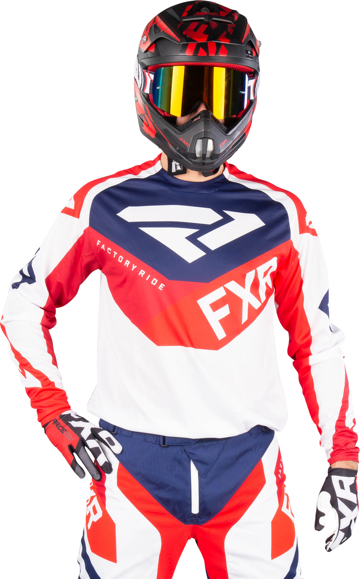 FXR Maglia Cross  Podium Blu-Bianco-Rosso