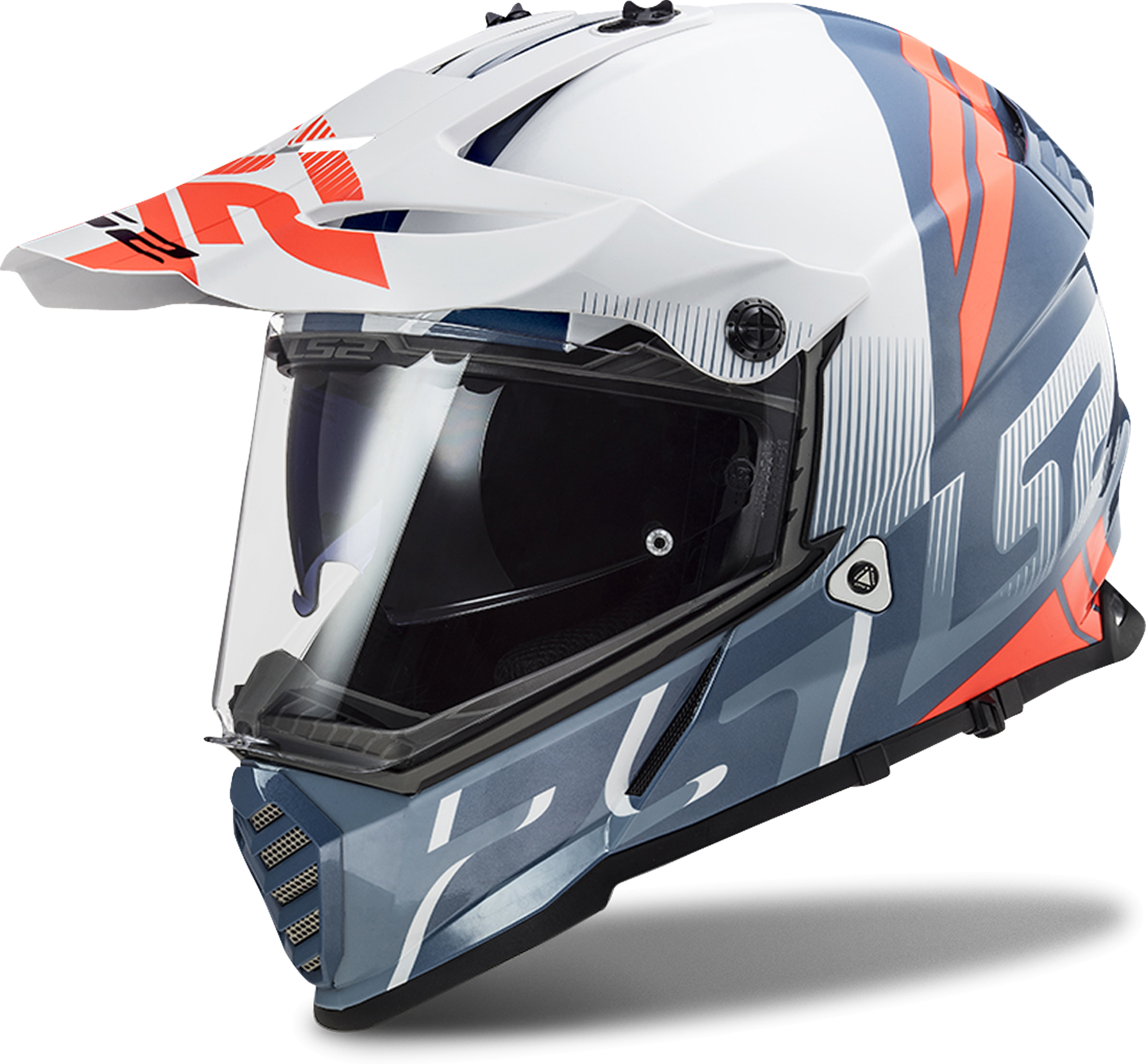 LS2 Casco Cross  MX436 Pioneer Evo Bianco-Blu