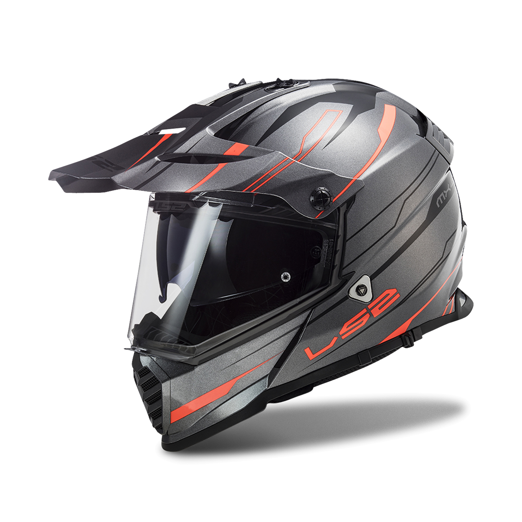 LS2 Casco Cross  MX436 Pioneer Evo Grigio-Arancio