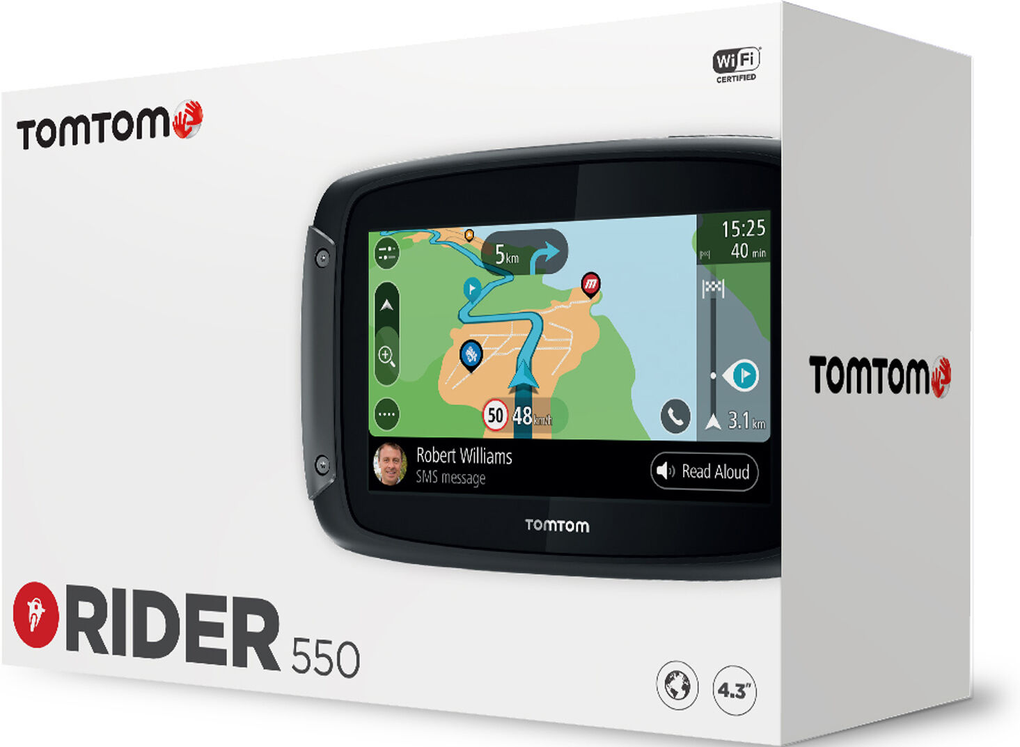 TomTom Rider 550 World Navigationssystem - Schwarz - Einheitsgröße - unisex