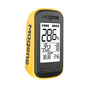 Magene C206pro GPS Compteur Vélo sans Fil Connexion de Bluetooth et Ant+ Synchronisation des Données de Plusieurs APP IPX6 Étanche Odomètre Vélo avec Rétroéclairage Automatique, Jaune - Publicité