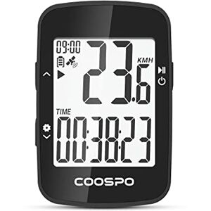 COOSPO BC26 Compteur Velo sans Fil GPS, Bluetooth 5.0 Ordinateur Vélo GPS Kilométrique Odomètre, Écran LCD rétroéclairé de 2.3 Pouces Compatible avec Strava, Route et VTT - Publicité