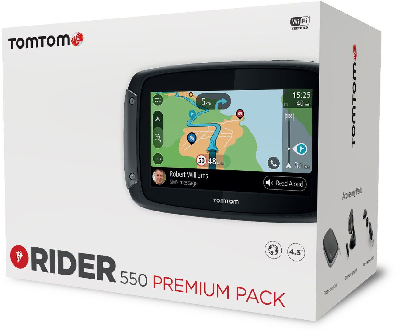 TomTom Rider 550 World Premium System for ruteveiledning en størrelse Svart