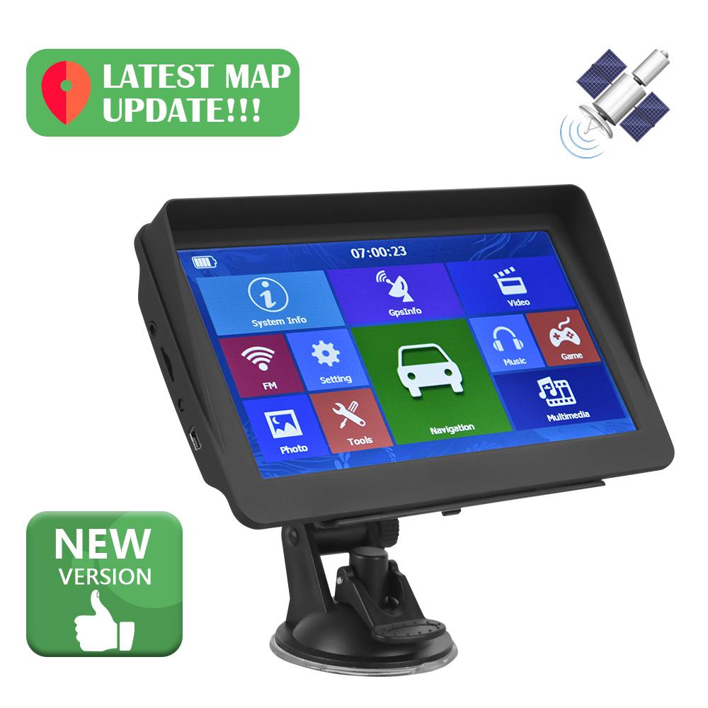 LOULOUAVO 7 Inch GPS Navigator Car Radio Stereo Car GPS Navigation with Free Maps Touch Screen Built-in 8GB ROM Support FM Radio MP3 MP4