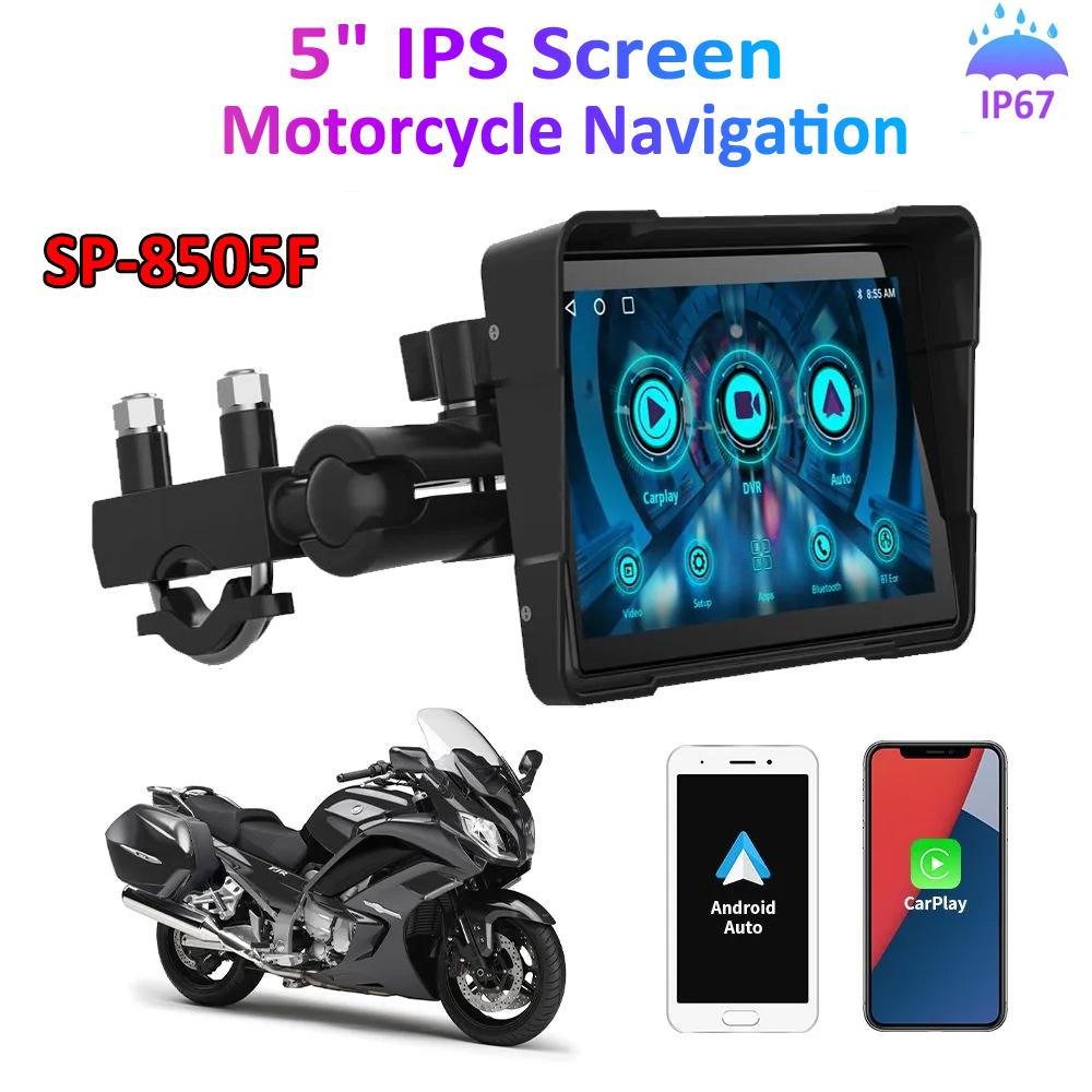 icreative 5-inch IPS Screen Navigation for Motorcycle (Touch screen), 2024, GPS Navigation, Carplay, Android auto, IP67 waterproof, Bluetooth